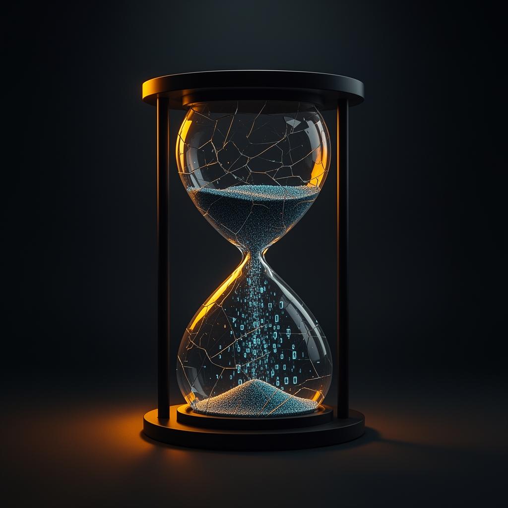 Cracked hourglass representing lost pipeline opportunities from delayed follow-ups